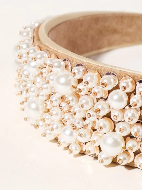 Faux Pearl Gorgeous Beaded Hair Hoop - Image 3