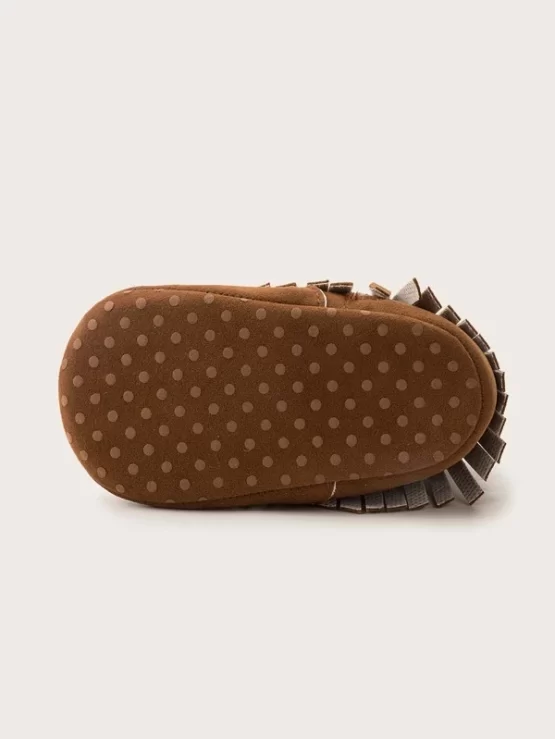 Baby Girl Plain Fringe Wide Fit Decor Boots - Image 2