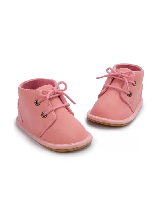 Baby Girl Plain Ankle Lace-up Front Boots - Image 3