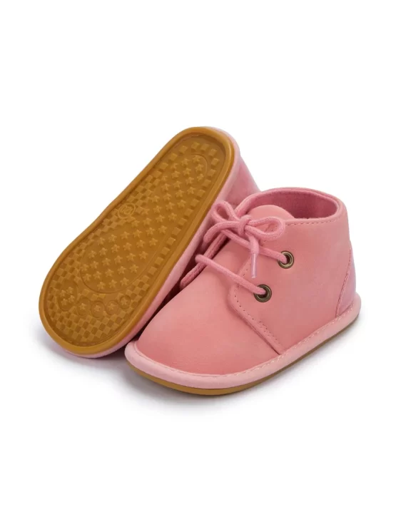 Baby Girl Plain Ankle Lace-up Front Boots - Image 2