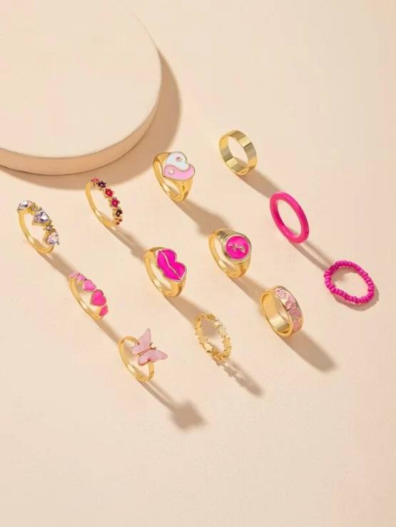 Twelve Pieces Fashionable Butterfly Decor Ring - Image 2