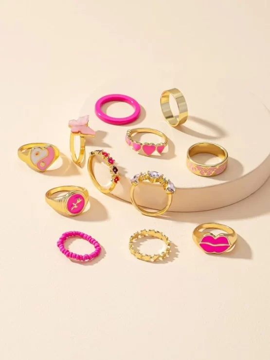 Twelve Pieces Fashionable Butterfly Decor Ring - Image 3