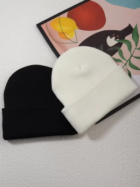 Two Pieces Butterfly Print Cuffed Beanie - Image 2