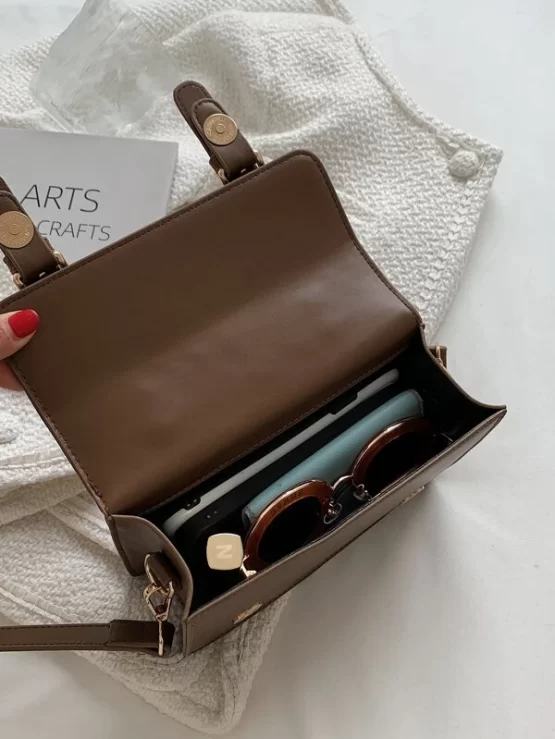 Mini Minimalist Buckle Decor Satchel Bag - Image 2