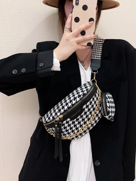 Houndstooth Chain Pattern Fanny Pack - Image 3
