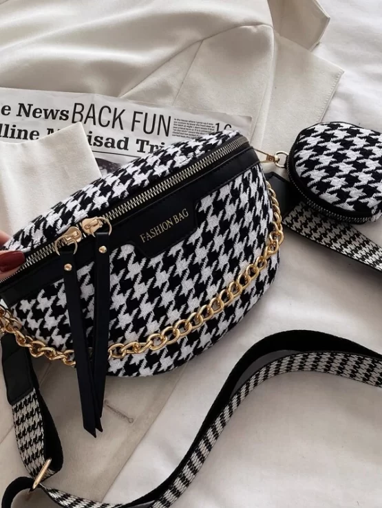 Houndstooth Chain Pattern Fanny Pack - Image 2