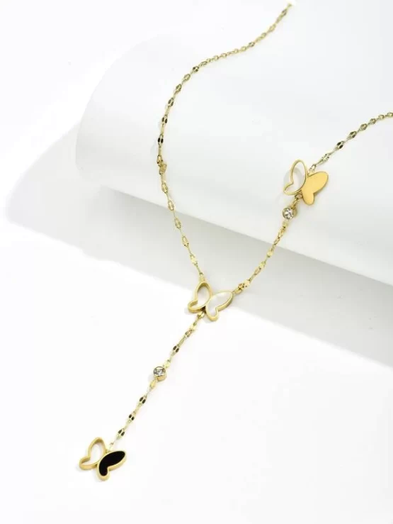 Butterfly Fashionable Decor Y Lariat Necklace - Image 2
