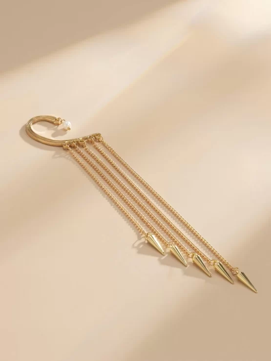 One Piece Chain Dangle Tassel Decor Earrings - Image 3
