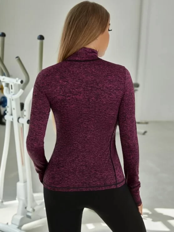 Half Zipper Placket Pocket Detail Sports Sweatshirt - Image 2