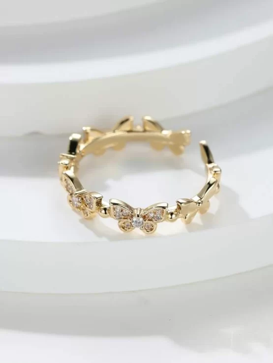 Butterfly Glamorous Copper Cuff Decor Ring - Image 3