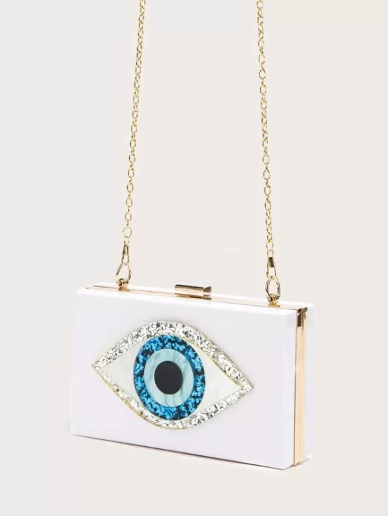 Mini Eye Figure Graphic Chain Box Bag - Image 3