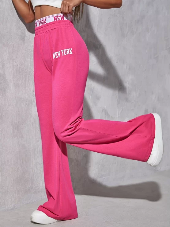 Letter Graphic 2 In 1 Drawstring Waist Pants - Image 2
