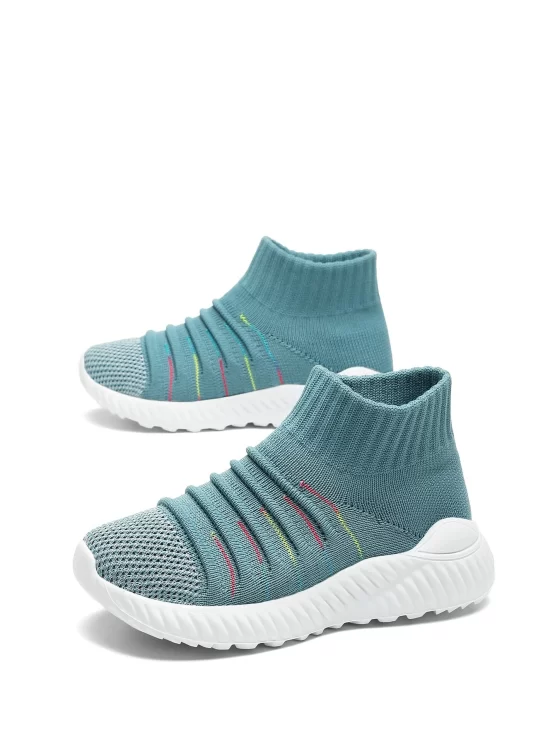 Boys High Top Slip On Sock Front Sneakers - Image 2