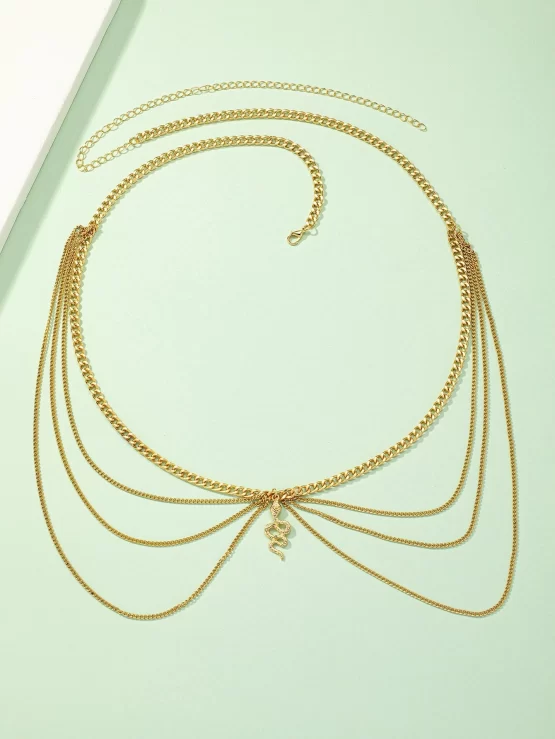 Snake Charm Fashionable Layered Waist Chain - Image 2