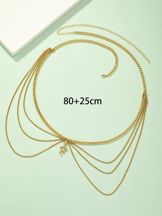 Snake Charm Fashionable Layered Waist Chain - Image 3