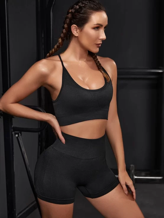 Criss Cross Back Tummy Control Sports Set - Image 3