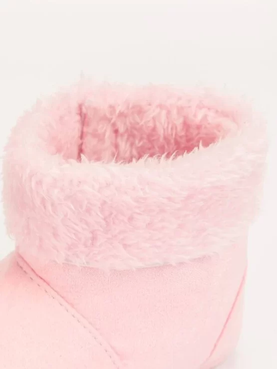 Baby Plain Round Snow Slip On Fluffy Boots - Image 2