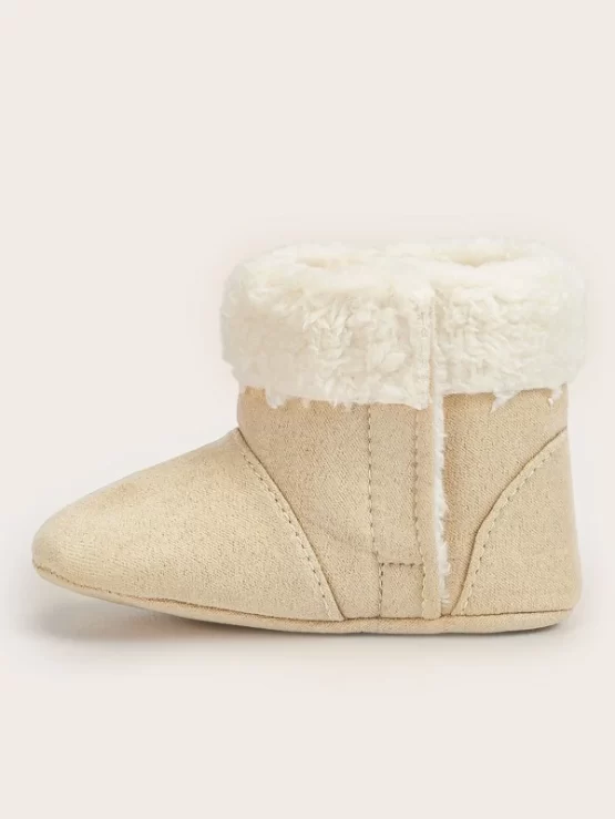Baby Plain Round Snow Slip On Fluffy Boots - Image 4