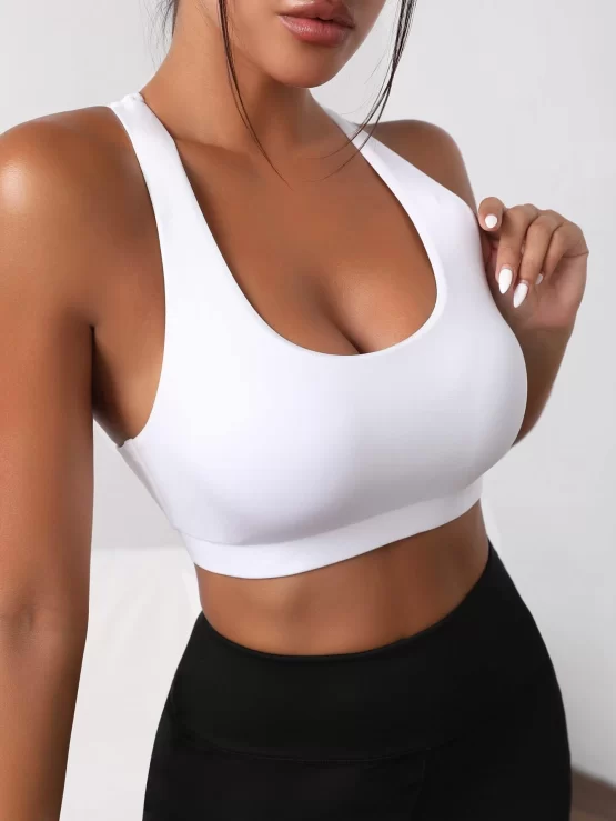 Criss Cross Cut Out Backless Sports Bra - Image 2