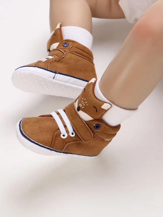Baby Cartoon Fox Pattern Hook-and-loop Fastener Decor Boots - Image 3