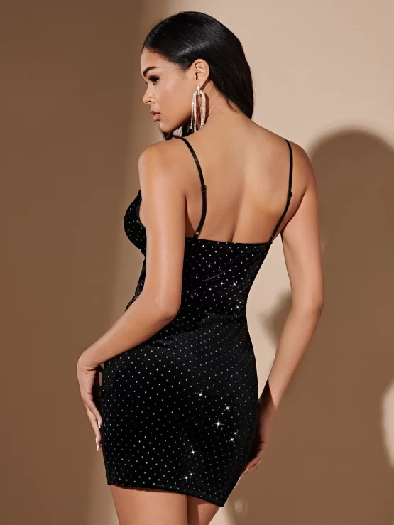 BAE Rhinestone Ruched Cami Bodycon Dress - Image 2