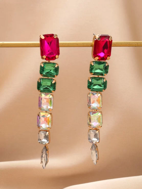 Rhinestone Glamorous Decor Drop Earrings - Image 2