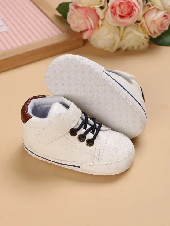 Baby Contrast Panel Hook-and-loop Fastener Decor Boots - Image 3