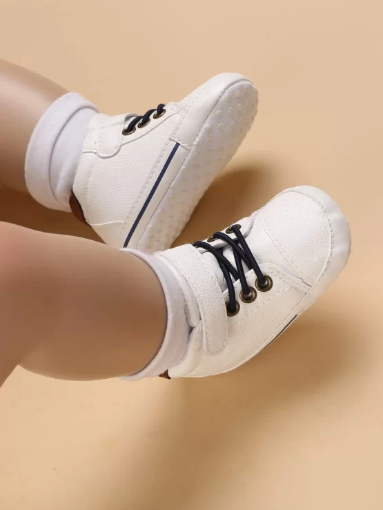 Baby Contrast Panel Hook-and-loop Fastener Decor Boots - Image 2