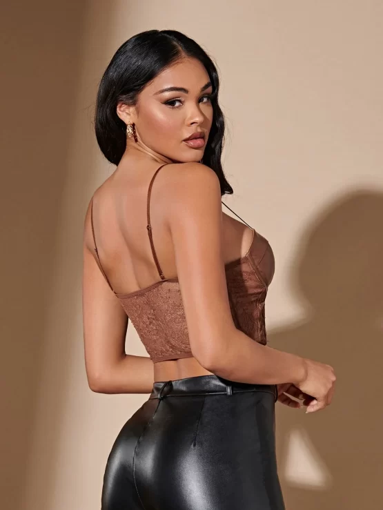 BAE Hook and Eye Bustier PU Leather Cami Top - Image 3