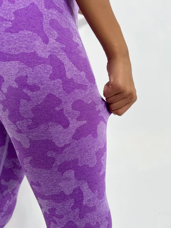 Camo Print Scrunch Butt Raglan Sleeve Sports Set - Image 2