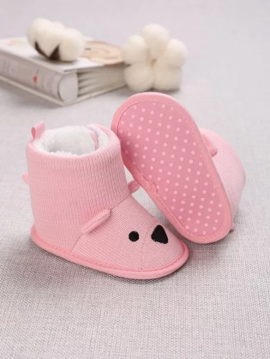 Baby Cartoon Embroidered Ear Decor Snow Boots - Image 2