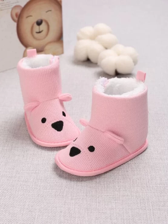 Baby Cartoon Embroidered Ear Decor Snow Boots - Image 3