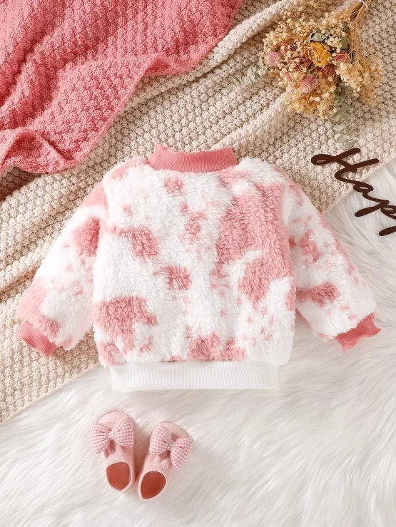 Baby Tie Dye Teddy Sweatshirt With Bag - Image 2