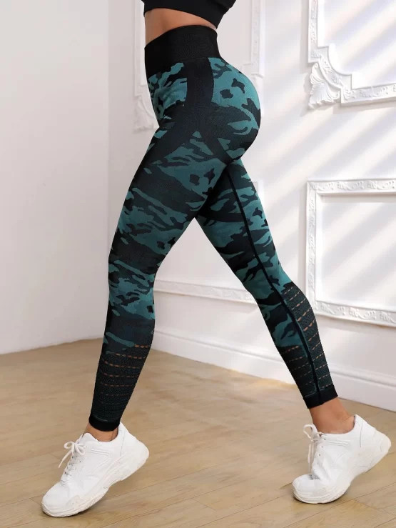 Camo High Waist Print Sports Leggings - Image 2