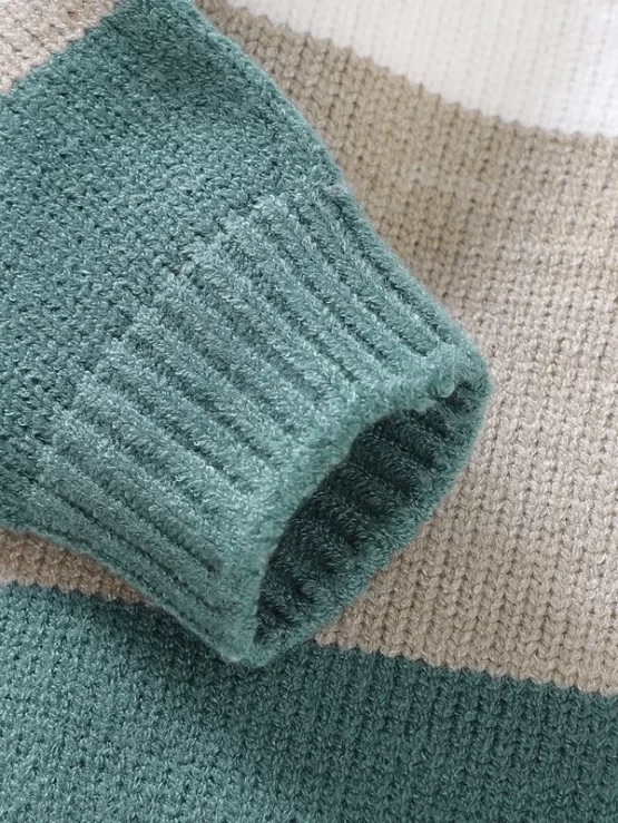Baby Color Block Pullovers Button Detail Sweater - Image 3