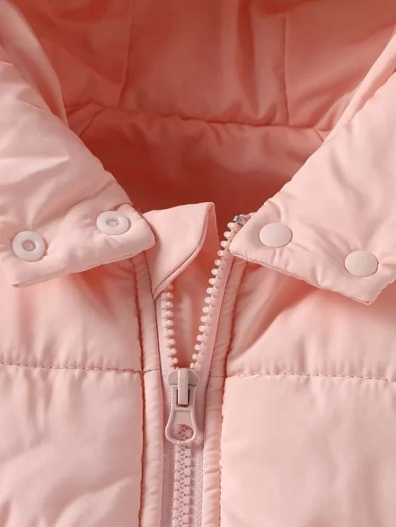 Baby Pocket Patched Raglan Sleeve Hooded Puffer Coat - Image 2