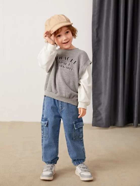 Toddler Boys Flap Jogger Pocket Jeans - Image 2