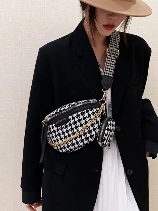 Houndstooth Chain Pattern Fanny Pack