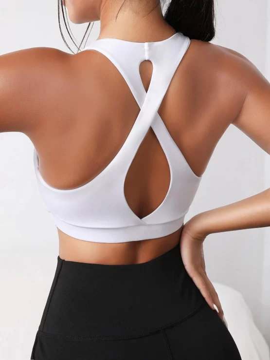 Criss Cross Cut Out Backless Sports Bra