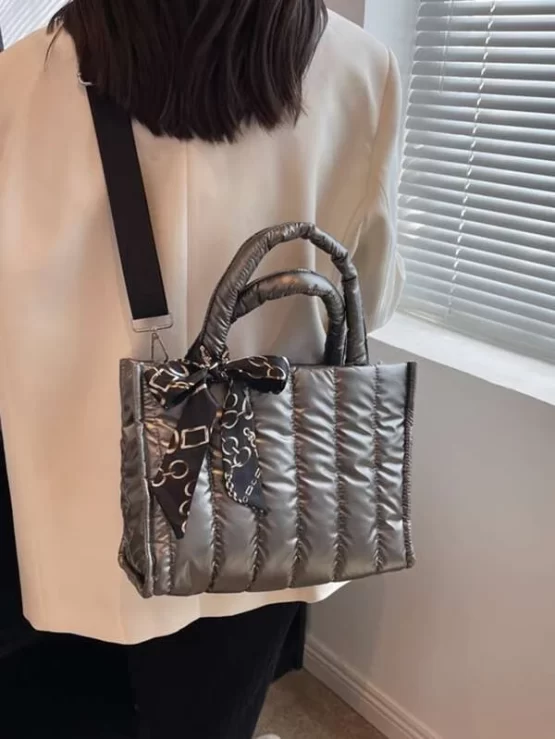 Twilly Scarf Decor Tote Double Handle Bag