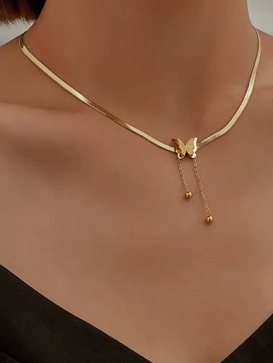 Fashionable Pendant Butterfly Decor Necklace