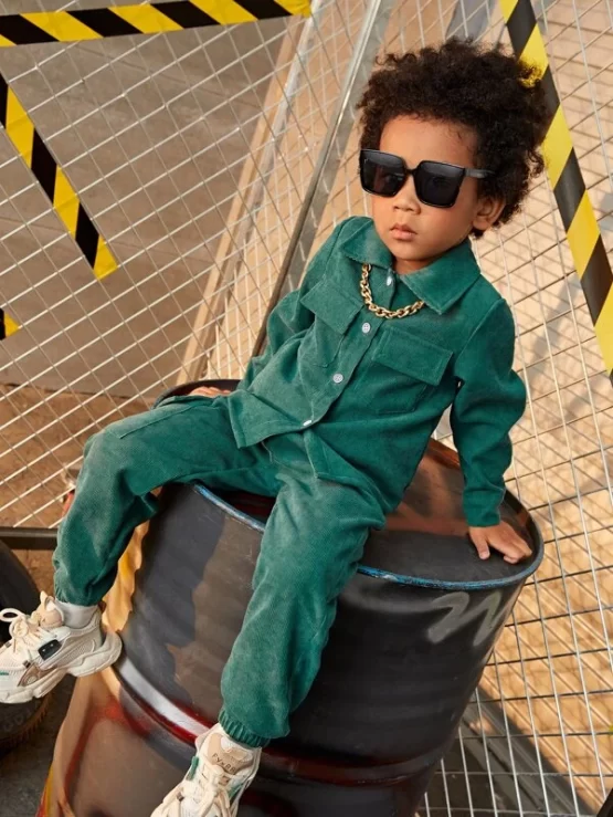 Toddler Boys Flap Pocket Jacket & Pants