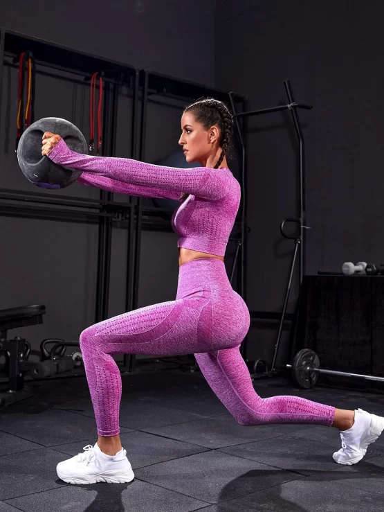 Seamless Raglan Sleeve Sports Tee & Leggings