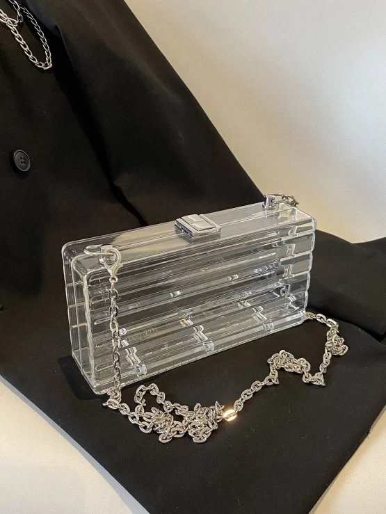 Mini Clear Fashionable Plain Chain Box Bag