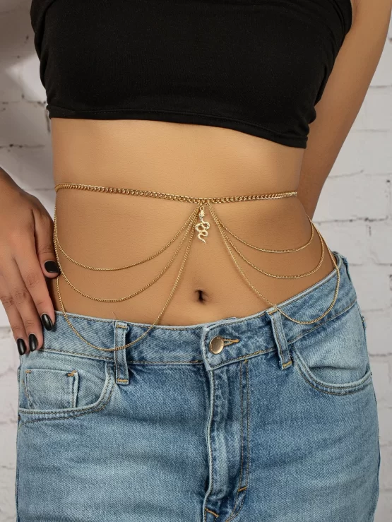 Snake Charm Fashionable Layered Waist Chain