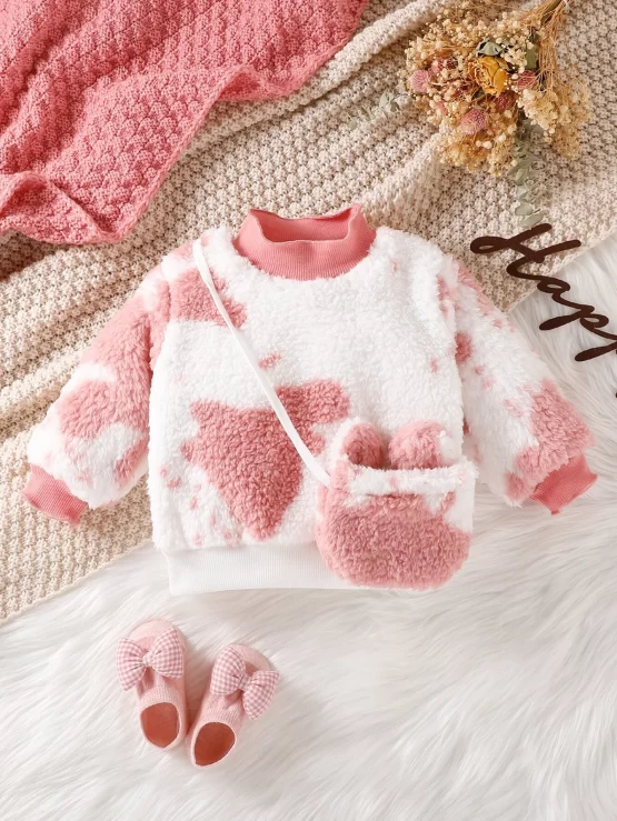 Baby Tie Dye Teddy Sweatshirt With Bag