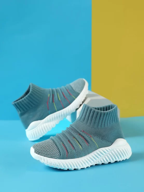 Boys High Top Slip On Sock Front Sneakers