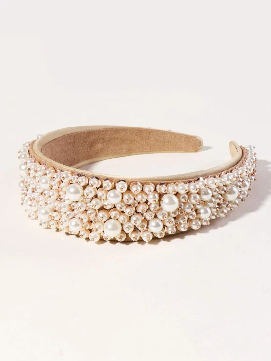 Faux Pearl Gorgeous Beaded Hair Hoop