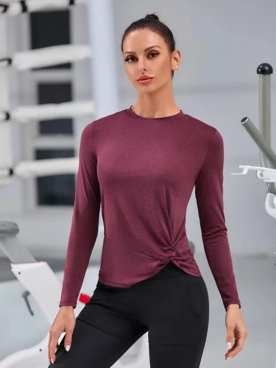 Twist Plain Regular Front Solid Sports Tee