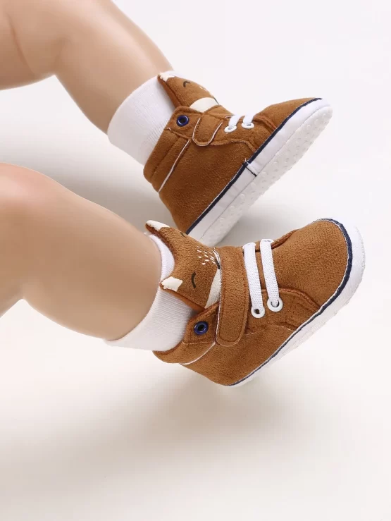 Baby Cartoon Fox Pattern Hook-and-loop Fastener Decor Boots